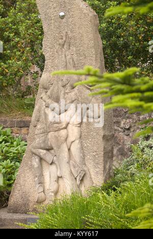 Il Martedì Grasso del gioco del calcio statua, Sedgefield, County Durham Foto Stock