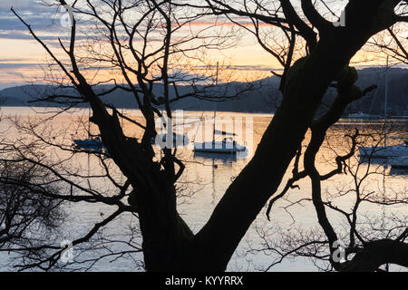 Bowness Point - Lago di Windermere, Lake District, REGNO UNITO Foto Stock