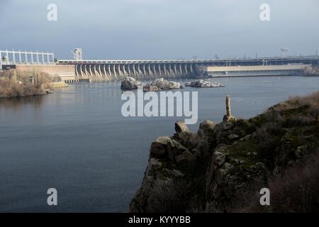 Dneproges, Centrale Idroelettrica in Zaporizhzhia, Ucraina Foto Stock