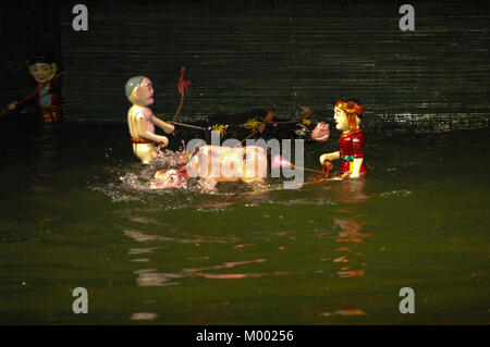 Famoso teatro waterpuppets ad Hanoi, Vietnam Foto Stock