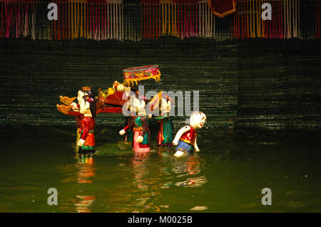 Famoso teatro waterpuppets ad Hanoi, Vietnam Foto Stock