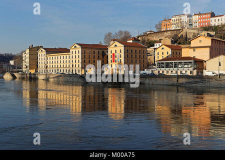Lione, Francia, 13 Gennaio 2018 : Les Subsistances è un centro culturale di diffondere la produzione artistica. Dal 2007, ha ospitato un laboratorio creativo Foto Stock