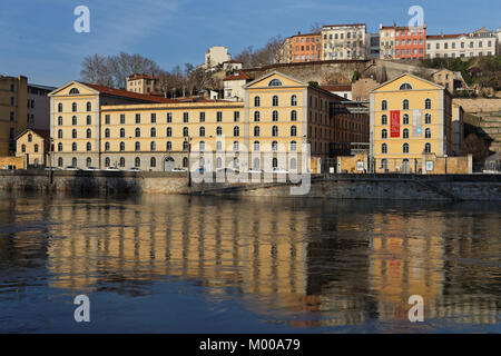 Lione, Francia, 13 Gennaio 2018 : Les Subsistances è un centro culturale di diffondere la produzione artistica. Dal 2007, ha ospitato un laboratorio creativo Foto Stock
