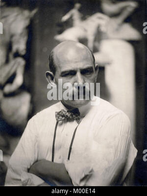 Gutzon Borglum, John Gutzon de la Mothe Borglum (1867 - 1941), artista americano e scultore. Egli è più associato con la sua creazione del monte Rushmore National Memorial a Mount Rushmore, Dakota del Sud Foto Stock