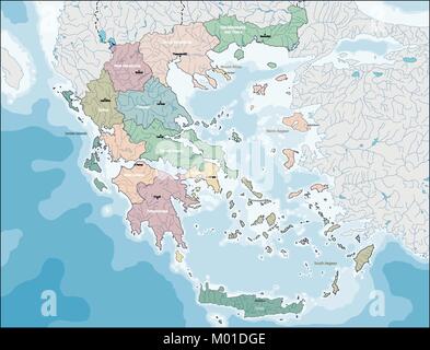 Mappa di Grecia Illustrazione Vettoriale