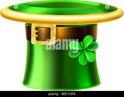 Leprechaun Shamrock verde Il giorno di San Patrizio Hat Illustrazione Vettoriale