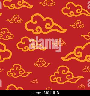 Un vettore illustrazione del nuovo anno cinese sfondo Seamless sfondo Pattern Illustrazione Vettoriale