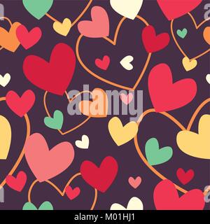 Una illustrazione vettoriale di giorno di San Valentino Wallpaper Seamless sfondo Pattern Illustrazione Vettoriale