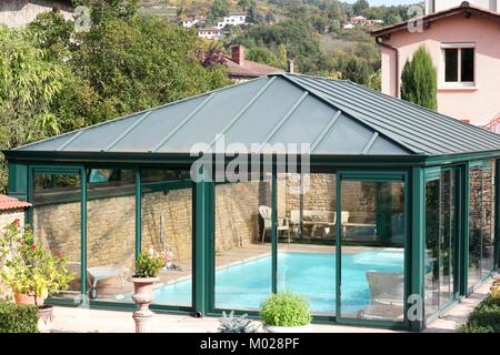 Home piscina interna Foto Stock