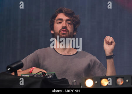 Il produttore olandese, DJ e remixer Oliver Heldens esegue un concerto dal vivo presso il norvegese Music Festival Festival Risultati 2016 a Oslo. Norvegia, 19/08 2016. Foto Stock