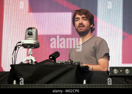 Il produttore olandese, DJ e remixer Oliver Heldens esegue un concerto dal vivo presso il norvegese Music Festival Festival Risultati 2016 a Oslo. Norvegia, 19/08 2016. Foto Stock