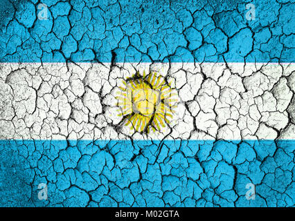 Bandiera argentina ongrunge parete sfondo testurizzata Foto Stock