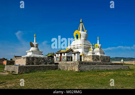 Mongolia, Kharkhorin: stupa dorato o Bodhi Suburgan a Erdene Zuu monastero Foto Stock