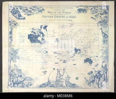 British Empire mappa - l'India coloniale e mostra, Londra (1886) - BL Foto Stock