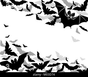 Sfondo con i pipistrelli Halloween saluti Illustrazione Vettoriale