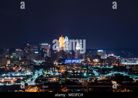Vista della città di Cincinnati dal lato ovest Foto Stock