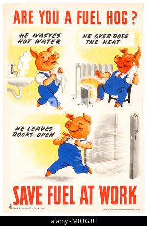 British World War II poster di propaganda Foto Stock