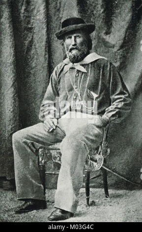 Giuseppe Garibaldi seduto, circa 1859, generale italiano politico nazionalista e Foto Stock