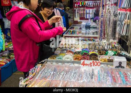 Hong Kong - Ladies Market a Mongkok Foto Stock