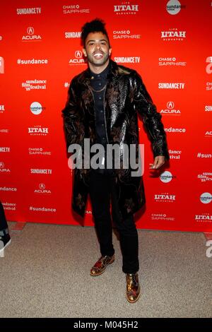 Park City, UT, STATI UNITI D'AMERICA. 18 gennaio, 2018. Daveed Diggs presso gli arrivi per BLINDSPOTTING Premiere al Sundance Film Festival 2018, Eccles Theatre, Park City, UT 18 gennaio 2018. Credito: JA/Everett raccolta/Alamy Live News Foto Stock