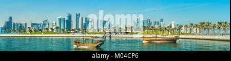 Tradizionale Dhow arabo a Doha, in Qatar Foto Stock