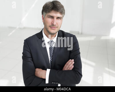 Close-up. Ritratto di un benevolo datore di lavoro di successo Foto Stock