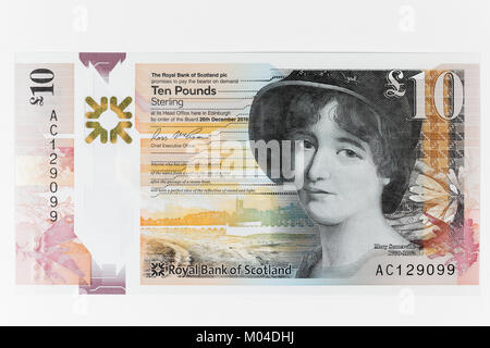 Scienziato Maria Somerville divenne il primo non royal femmina a funzione su un Royal Bank of Scotland banconota in quanto essi sono stati stampato per la prima volta nel 1727. Foto Stock