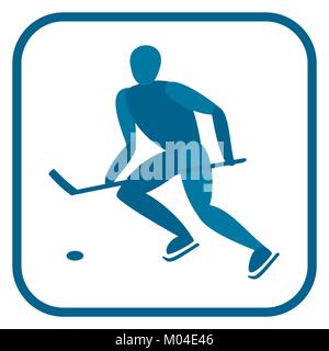 Hockey su ghiaccio emblema. Illustrazione Vettoriale