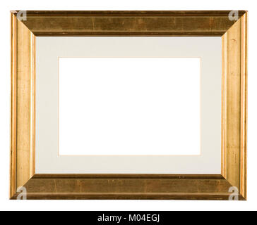 Empty picture frame, distressed finiture dorate, con montatura Foto Stock