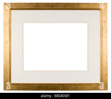 Empty picture frame, distressed finitura dorato Foto Stock