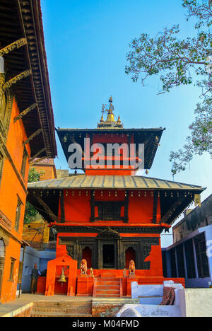 Varanasi, Uttar Pradesh, India, Shri Samrajeswar Pashupatinath Mahadev Mandir, noto anche come il Mandir nepalese Foto Stock