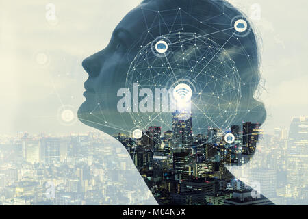 AI(Artificial Intelligence) concetto. Foto Stock