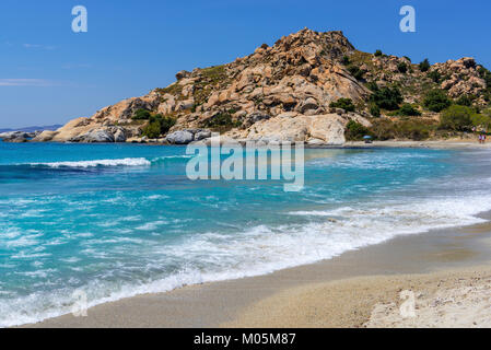 Vista del mare, Mikri Vigla beach sull'isola di Naxos, Grecia Foto Stock