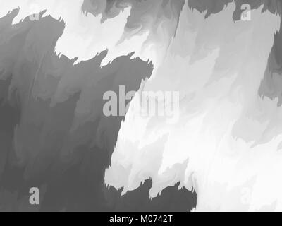 La pittura di frattali in bianco e nero di consistenza, generato dal computer sfondo astratto, rendering 3D Foto Stock