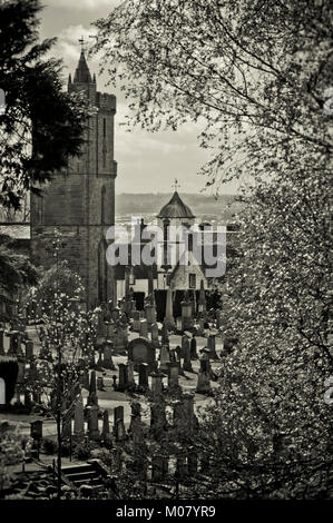 Cimitero vicino Castello di Stirling, Scozia Foto Stock