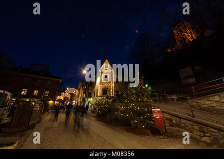 Il centro storico di Brunico, Brunico, Bolzano, Trentino Alto Adige, Italia Foto Stock