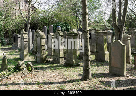 Abbandonato il cimitero Ebreo vicino Floersheim-Dalsheim Rhine-Hesse Germania Foto Stock