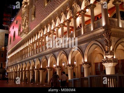 Las Vegas - hotel a Venezia - 29 Marzo 2008 - Il Venetian Hotel offre un impressionante imitazione dei monumenti di Venezia Foto Stock