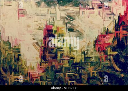 Arte sfondo astrazione vecchio grunge weathered del caotico pennellate di vernice ad acquerello Foto Stock