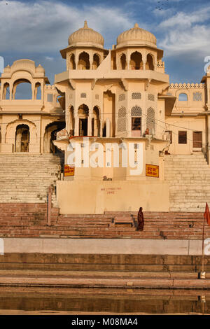 Incredibile Gwalior Ghat al tramonto, Pushkar, Rajasthan, India Foto Stock