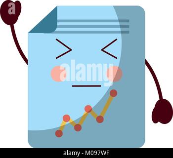 Diagramma grafico kawaii icon image Illustrazione Vettoriale