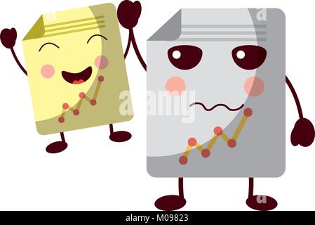 Diagramma grafico kawaii icon image Illustrazione Vettoriale