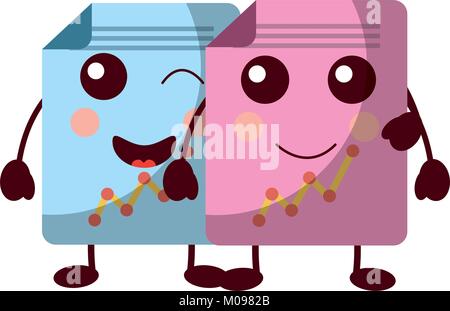 Diagramma grafico kawaii icon image Illustrazione Vettoriale