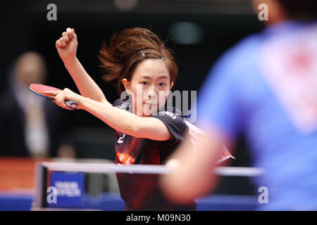 Tokyo Metropolitan Gymnasium, Tokyo, Giappone. Xix gen, 2018. Kasumi Ishikawa, gennaio 19, 2018 - Tennis da tavolo : tutto il Giappone Ping Pong Campionati donne singoli sesto round a Tokyo Metropolitan Gymnasium, Tokyo, Giappone. Credito: AFLO SPORT/Alamy Live News Foto Stock