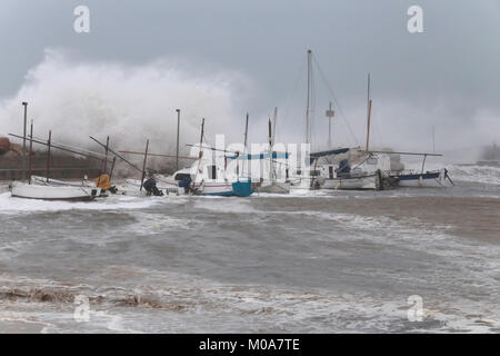 Tempesta durante il periodo invernale in Mallorca Foto Stock