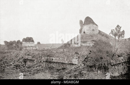 Il 'El Caracol' osservatorio tempio, Chichen Itza, Tinúm comune, Yucatán Membro, Messico, visto qui c. 1911 prima della sua ricostruzione. Dalle meraviglie del mondo, pubblicato c.1911. Foto Stock