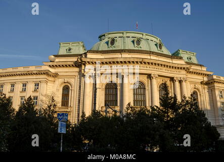 Vista dell'Università St. Kliment Ohridski nella città di Sofia, Bulgaria Foto Stock