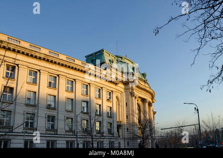 Vista dell'Università St. Kliment Ohridski nella città di Sofia, Bulgaria Foto Stock