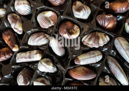 Guylian Belgio Tartufo al cioccolato gusci nel loro imballaggio. Foto Stock