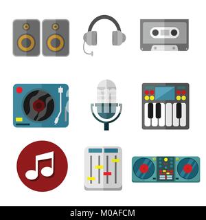 Musica attrezzature Intrument illustrazione vettoriale Graphic Design Set Illustrazione Vettoriale